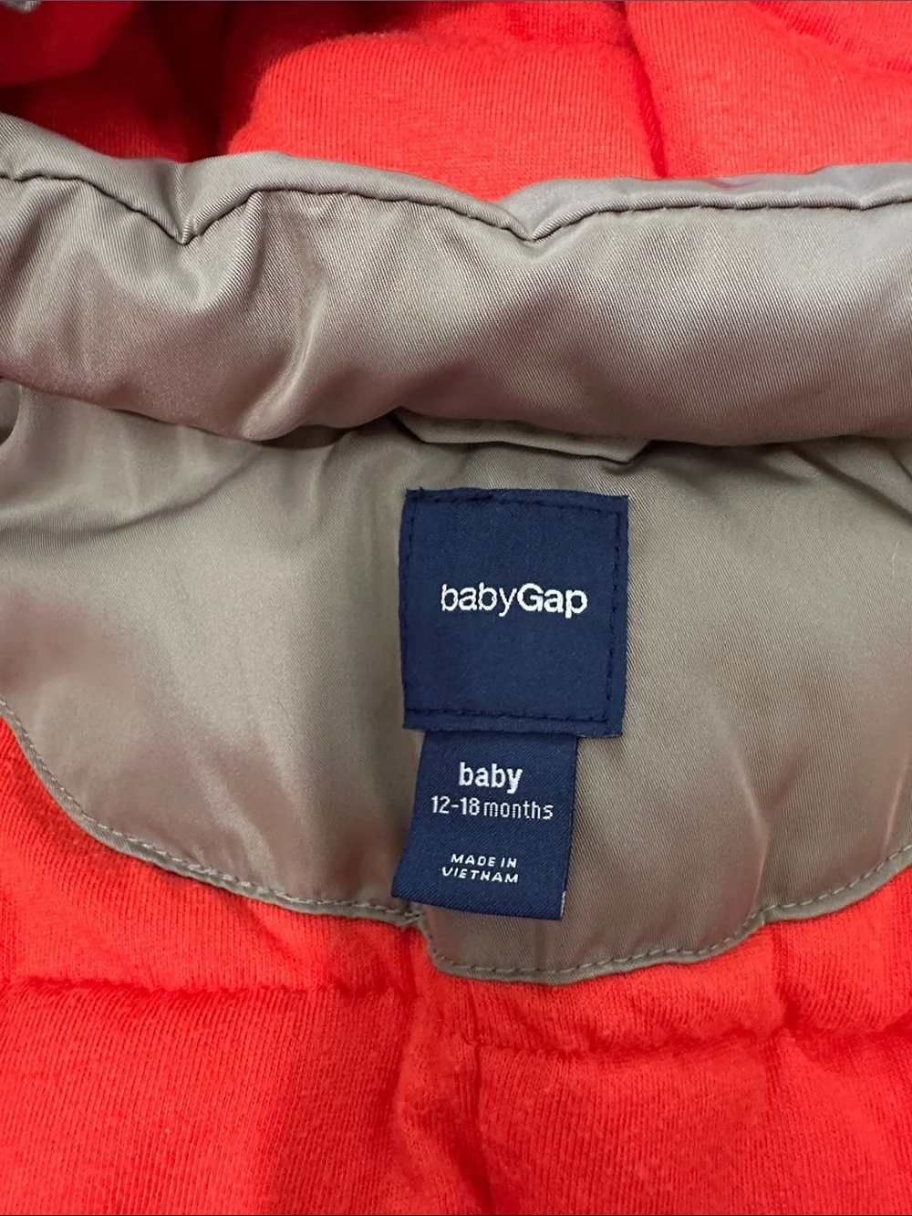 GAP BabyGap Snowsuit army green with orange inside